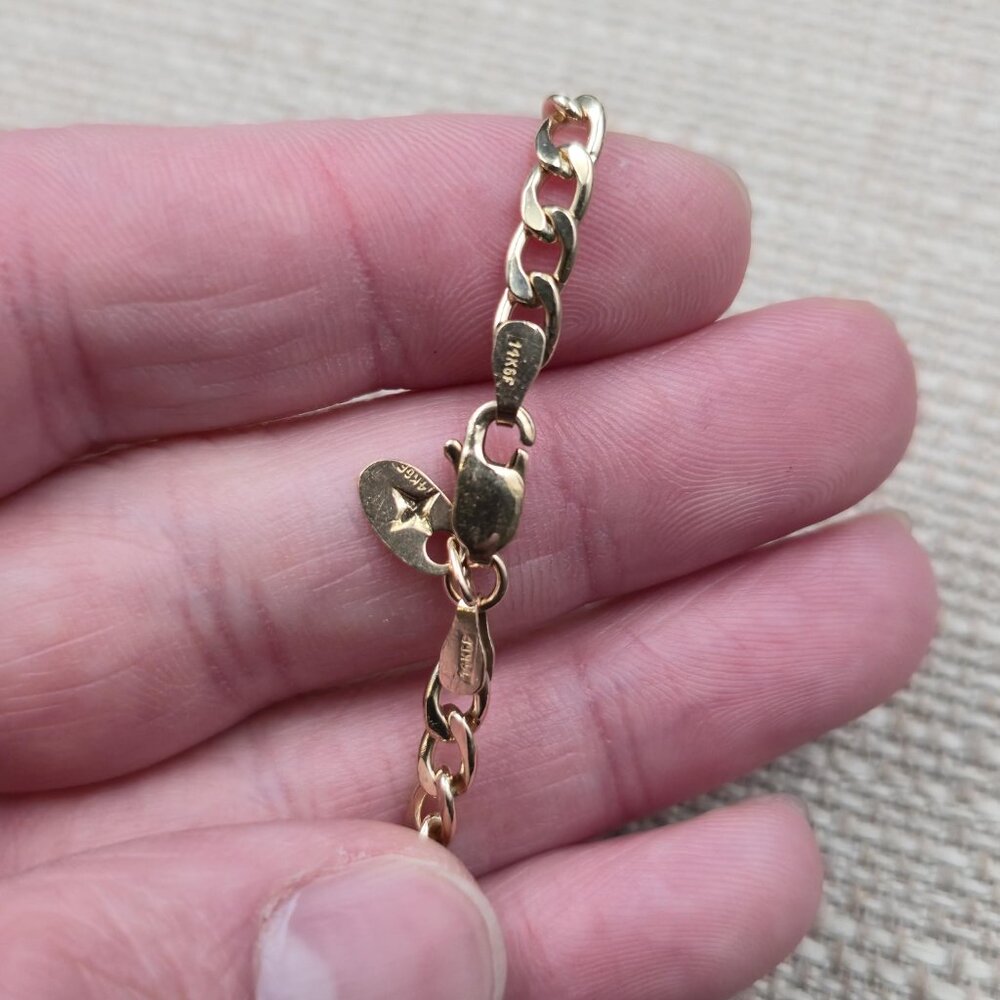 7.5 Inch 14k Gold Filled Elephant Animal Chain Bracelet A7234 - Picture 4 of 6